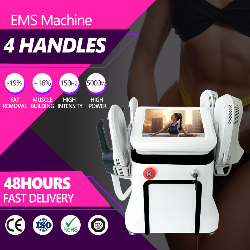 12 tesla Emslim beauty machine body shaping professional emslimming pro fat burning muscle building emt EMS slimming device 4 handles