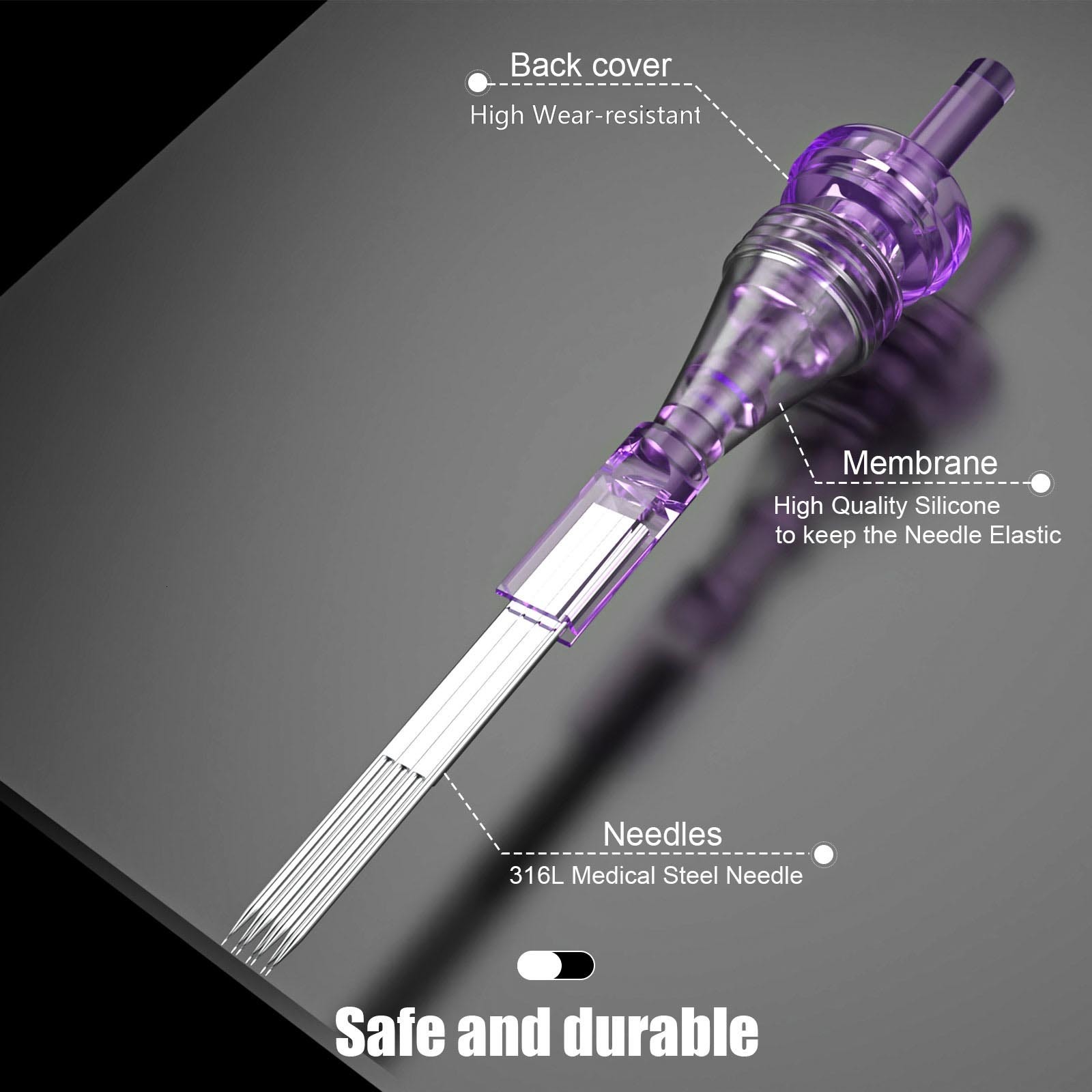 Tattoo Needles Wormhole Purple Cartridge RM Disposable Sterilized Safety Needle for Machines Grips 20pcs 221129