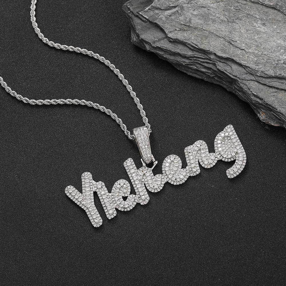 TopBling Hip Hop Custom 26 Letters Name Pendant Necklace 18k Real Gold Plated Jewelry