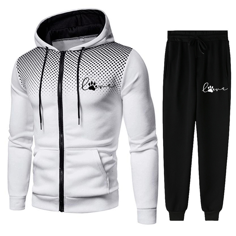 Mens Tracksuits Autumn Winter Tracksuit Set HoodiesSweatpants Fashion Casual Zipper Sportswear Streetwear Male Jackets Plus Size 221130wtt