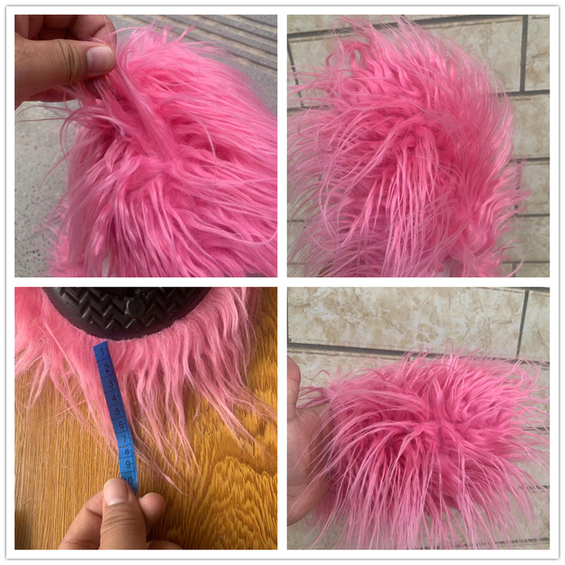 Slippers Fur Slippers Women Round Toe Mongolian Fur Slides Woman Shoes Women Flat Half Slippers 220913