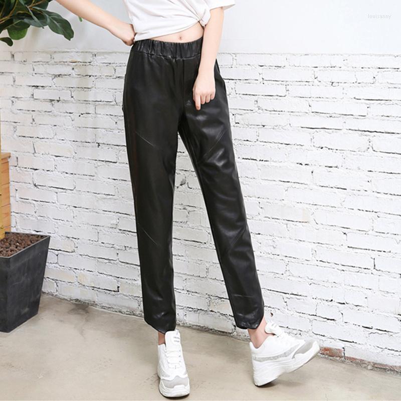 Women' Pants Leather Real Soft Sheepskin Women Black Slim Genuine Trousers Elastic Waist Harem Pencil Pant Ladies Streetwear
Women' Pants Leather Real Soft Sheepskin Women Black Slim Genuine Trousers Elastic Waist Harem Pencil Pant Ladies Streetwear