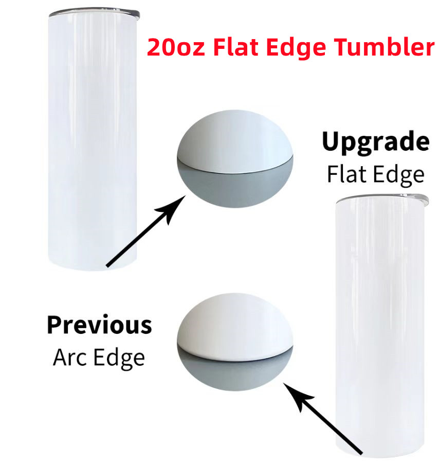 FLAT EDGE Blank Sublimation Tumbler 20oz STRAIGHT skinny tumbler Straight Cups Stainless Steel Beer Coffee Mugs Bottom Right Angle NEW, White
FLAT EDGE Blank Sublimation Tumbler 20oz STRAIGHT skinny tumbler Straight Cups Stainless Steel Beer Coffee Mugs Bottom Right Angle NEW, White