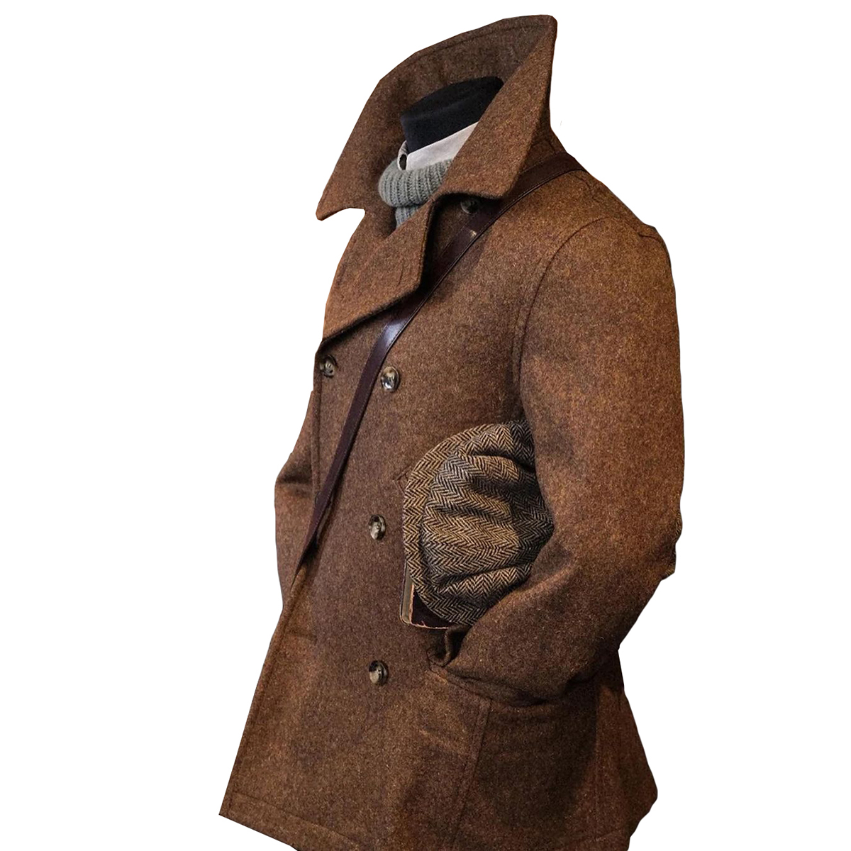 Winter Men Woolen Tuxedos Overcoat Double Breasted Thick Suit Coat Blend Business Prom Party Blazer One Piece