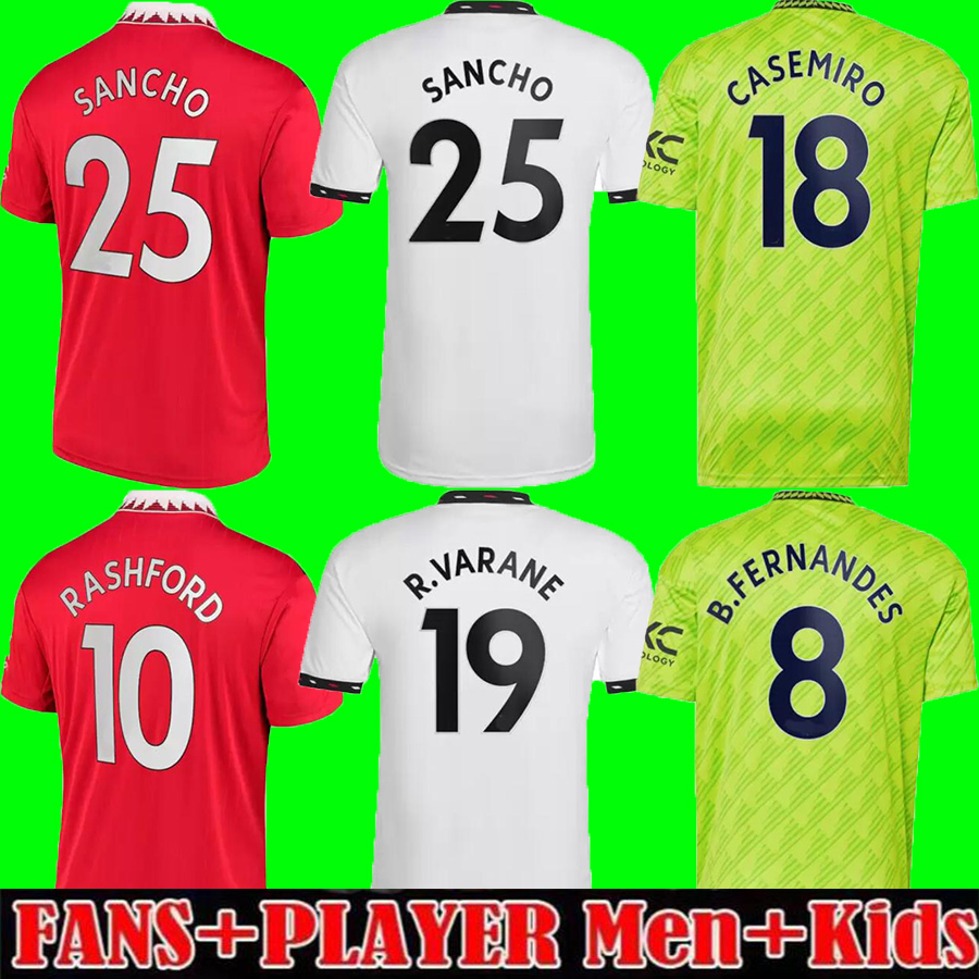 22 23 Manchester soccer jersey CASEMIRO SANCHO RASHFORD ERIKSEN RONALDOs ANTONY 2022 2023 kids kit Men women football shirt Fans player version, Away patch
22 23 Manchester soccer jersey CASEMIRO SANCHO RASHFORD ERIKSEN RONALDOs ANTONY 2022 2023 kids kit Men women football shirt Fans player version, Away patch