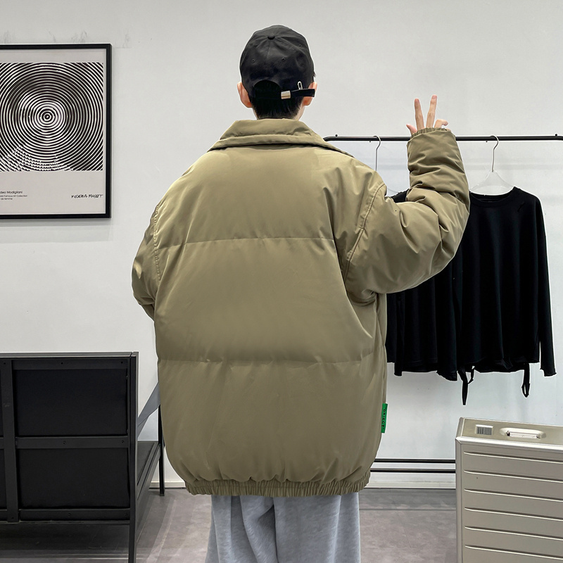 Mens Down Parkas Winter Men Travel Bubble Coat Harajuku Fashion Thicken Cotton Jacket Casual Warm Oversize Puffer Cropped 221129