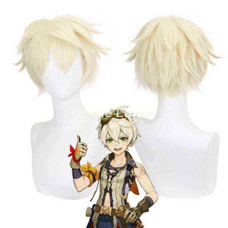 Game Genshin Impact Bennett Cosplay Costume Halloween Party Uniform Wig Carnival Accessories J220712 J220713