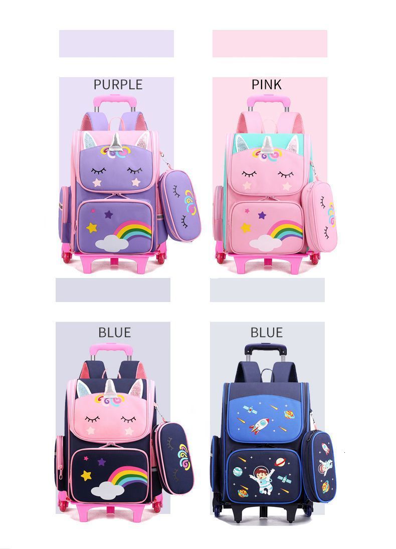 Backpacks School Wheeled bag set for girls Trolley Bag with Wheels school Rolling s Kids Bacpack 221129