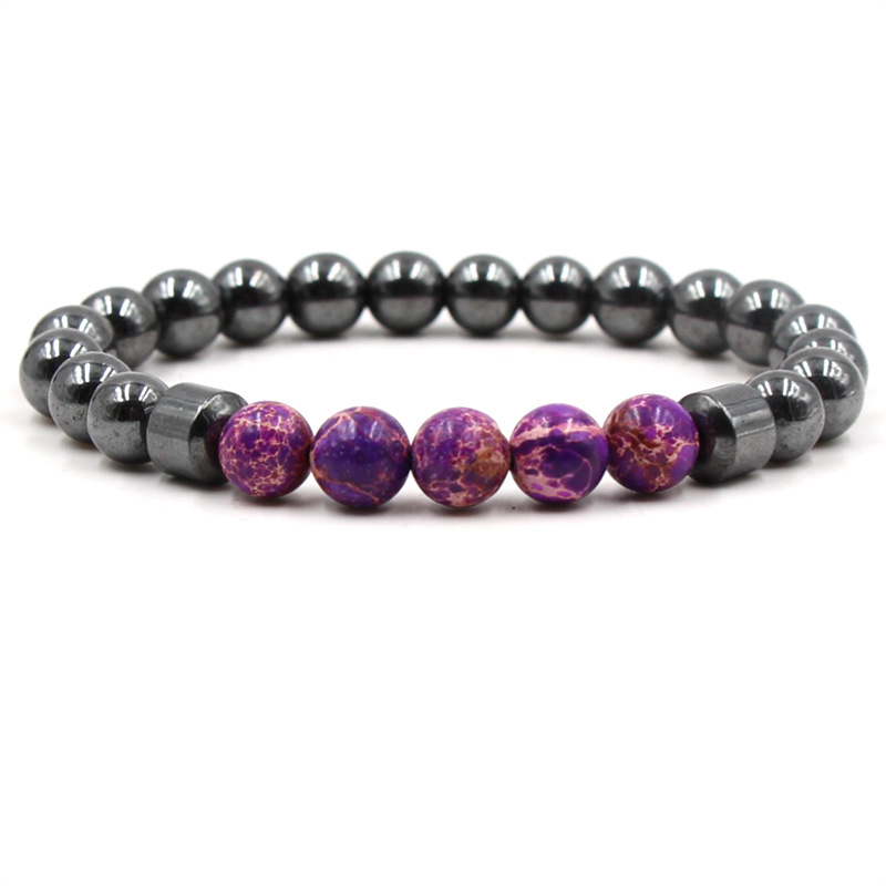 8mm Hematite Imperial Jasper Beads Bracelet Bangles Women Men Bracelets for Women Yoga Jewelry