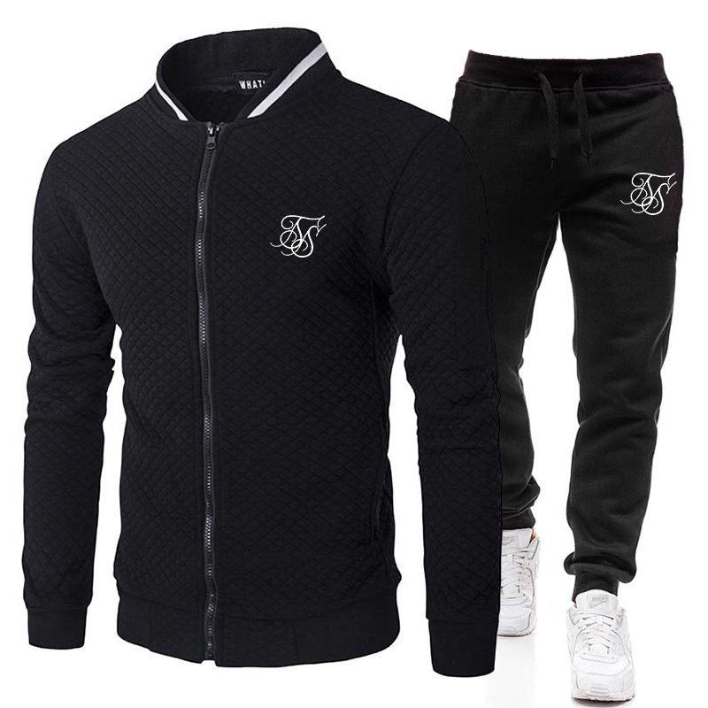 Mens Tracksuits SIK SILK High Quality Stand Collar Sweater Set Autumn Winter Street Zip CoatPants Casual Sportswear 2 Piece 221130wtt