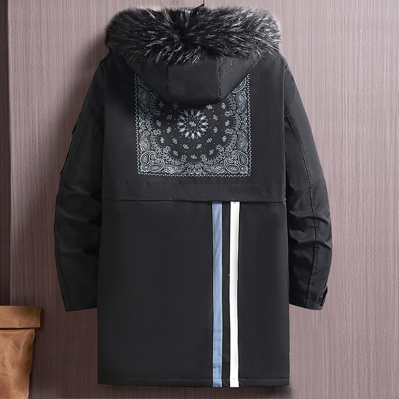 Mens Down Parkas Parka Winter Jacket Men Plus Size 12XL 11XL 10XL Fashion Thickened Coat Outerwear Male Big Coats Bandana Print 221129