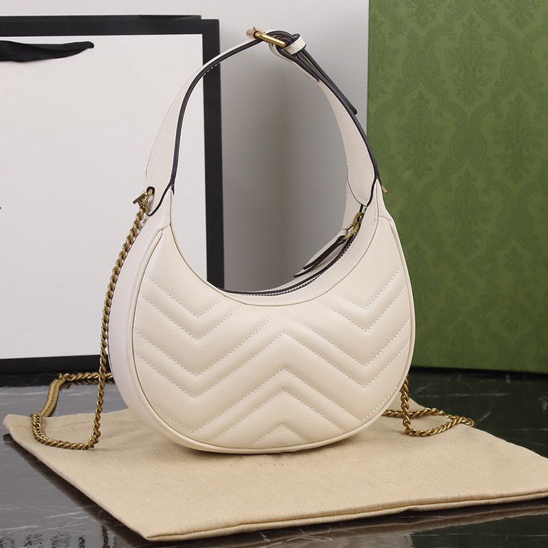 Retro Real Leather Half-moon Underarm Bag Classic Embroidery Designer Fashion Chain Shoulder Messenger Bag Multifunctional Metal Logo Casual Handbag, White
Retro Real Leather Half-moon Underarm Bag Classic Embroidery Designer Fashion Chain Shoulder Messenger Bag Multifunctional Metal Logo Casual Handbag, White