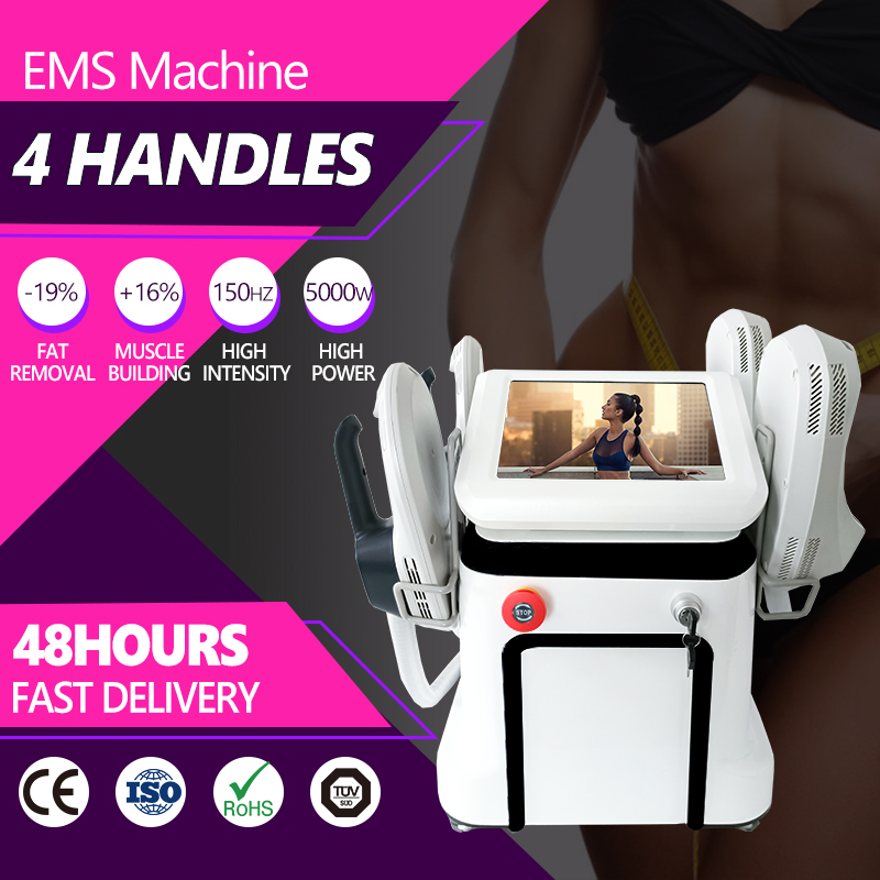 Emslim muscle stimulate machine slimming beauty equipment 4 handles 2 years warranty free shipment