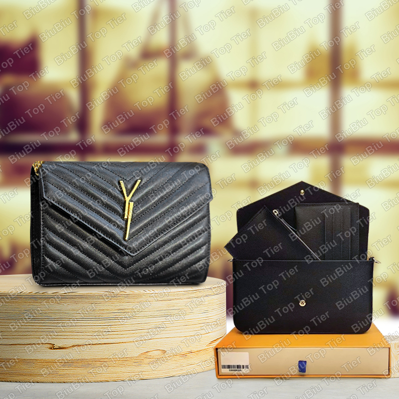 Designer Crossbody Shoulder Bag Felicie Pochette Handbag 3 in 1 Women Wallet Y Letter Cover Flap Gold Chain Designer Bags Purse Envelope With Box, Grey caviar
Designer Crossbody Shoulder Bag Felicie Pochette Handbag 3 in 1 Women Wallet Y Letter Cover Flap Gold Chain Designer Bags Purse Envelope With Box, Grey caviar