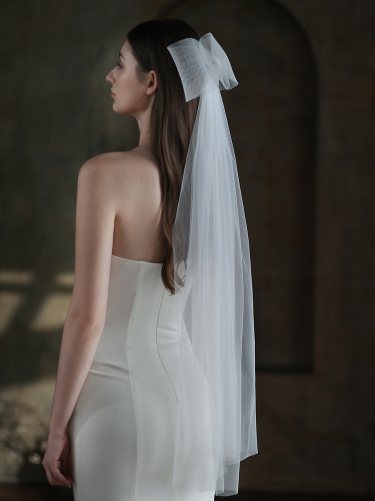 Lovely Wedding Veil with Big Bow Bridal Veils Wedding Accessories