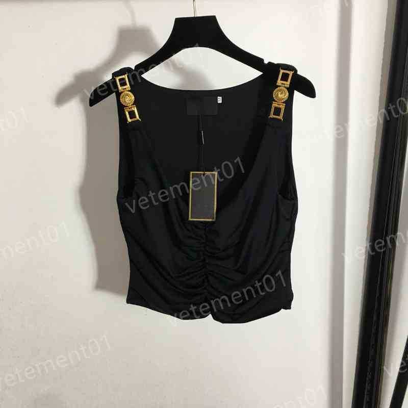 Womens T-Shirts Metal Shoulder Button Slim Fit Cool Tanks Top Summer Comfort Luxury Designer Casual Women Clothing
Womens T-Shirts Metal Shoulder Button Slim Fit Cool Tanks Top Summer Comfort Luxury Designer Casual Women Clothing