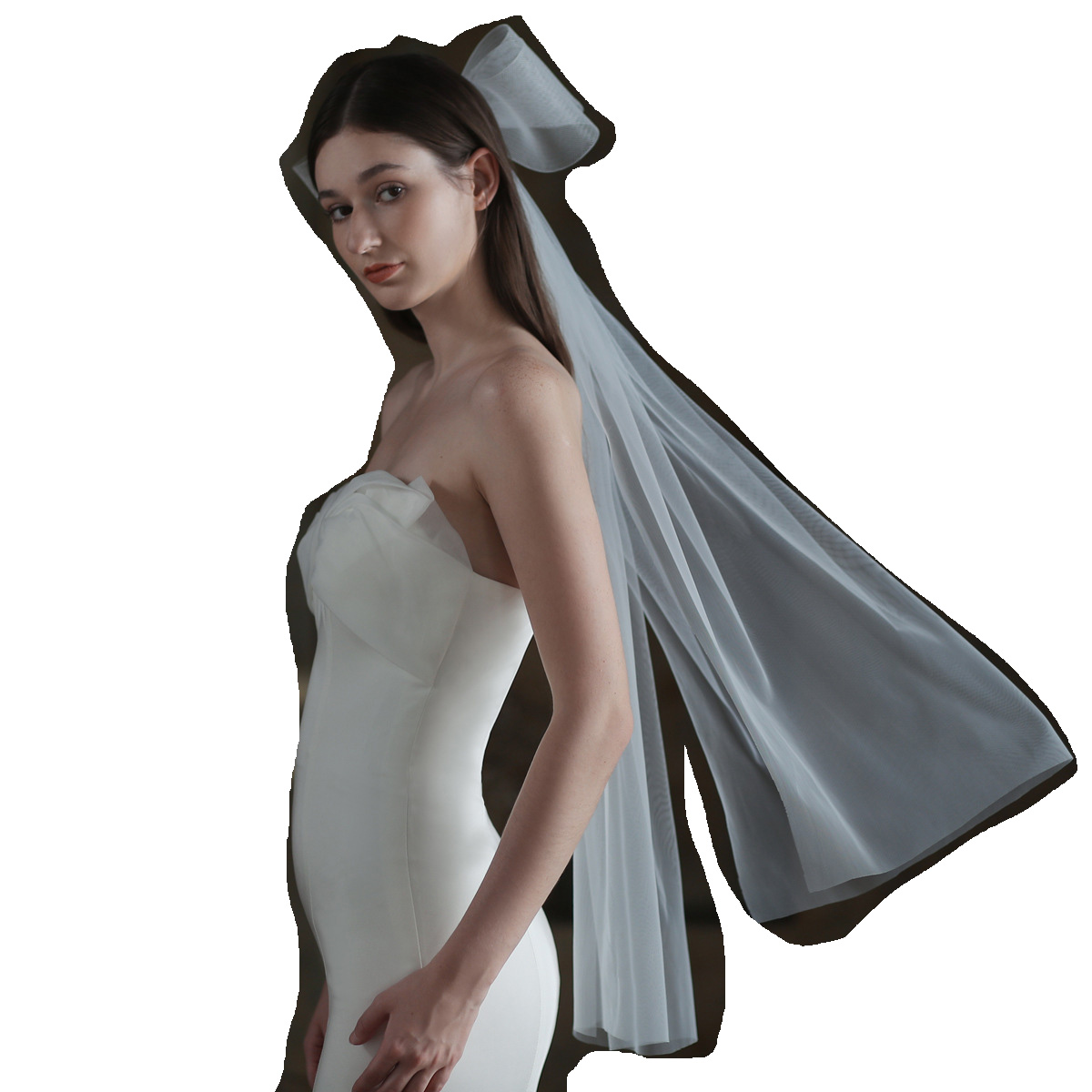 Lovely Wedding Veil with Big Bow Bridal Veils Wedding Accessories