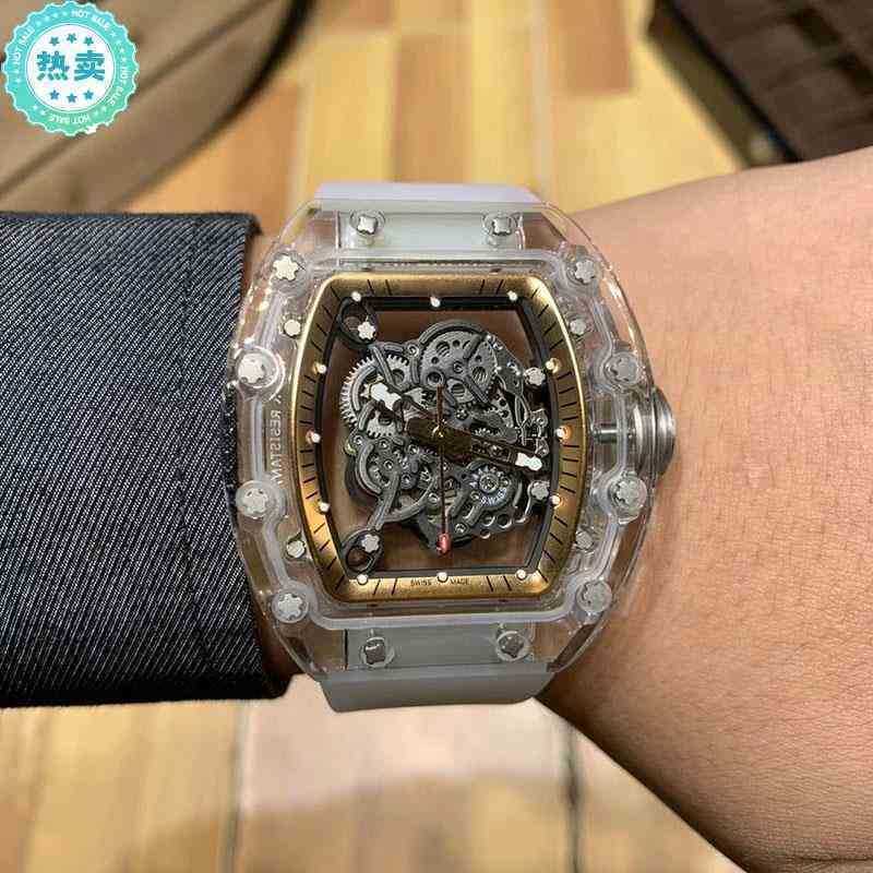 watches wristwatch designer Luxury Womens Mechanical Watch Richa Milles Business Leisure Rm055 Fully Automatic Crystal Case Tape Trend Men, Black