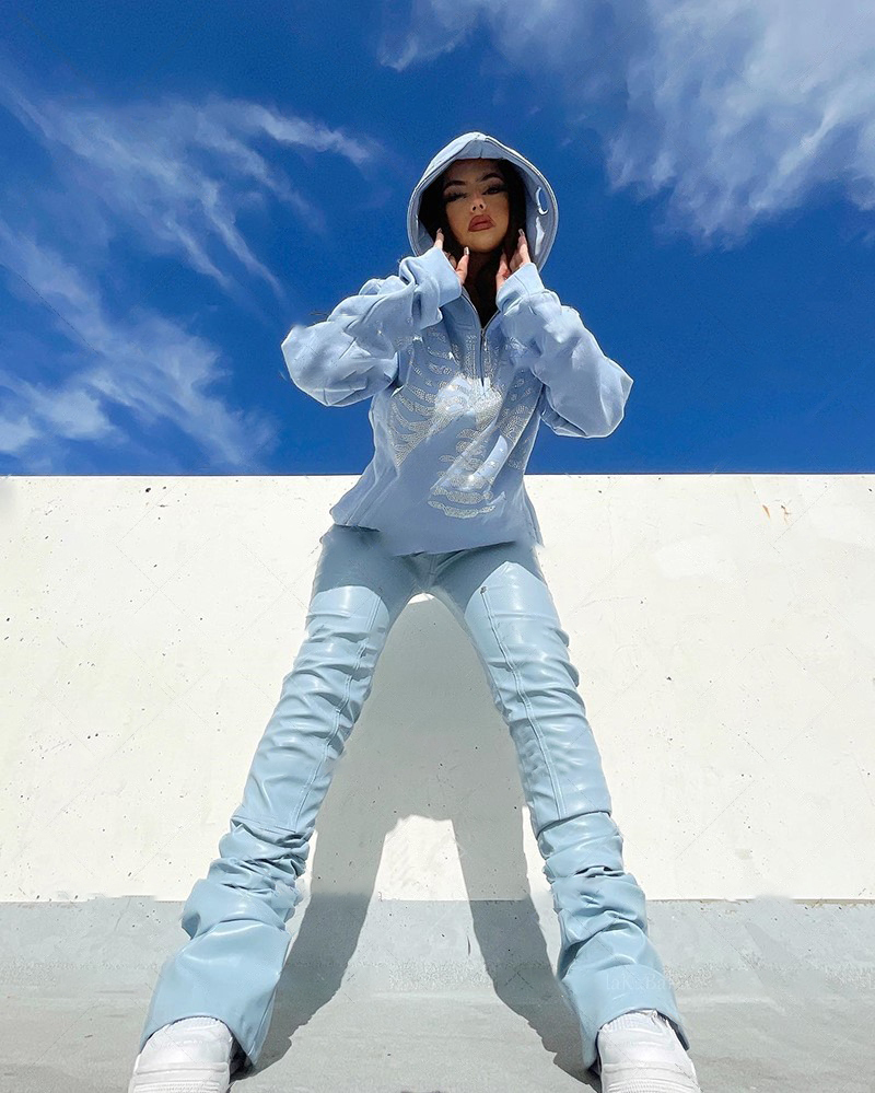 Women's Hoodies Sweatshirts Skull Zip Up Hoodie Harajuku Hooded Sweatshirt Streetwear Hip Hop Gothic Oversized Women Jackets Coat Y2k Clothes 221