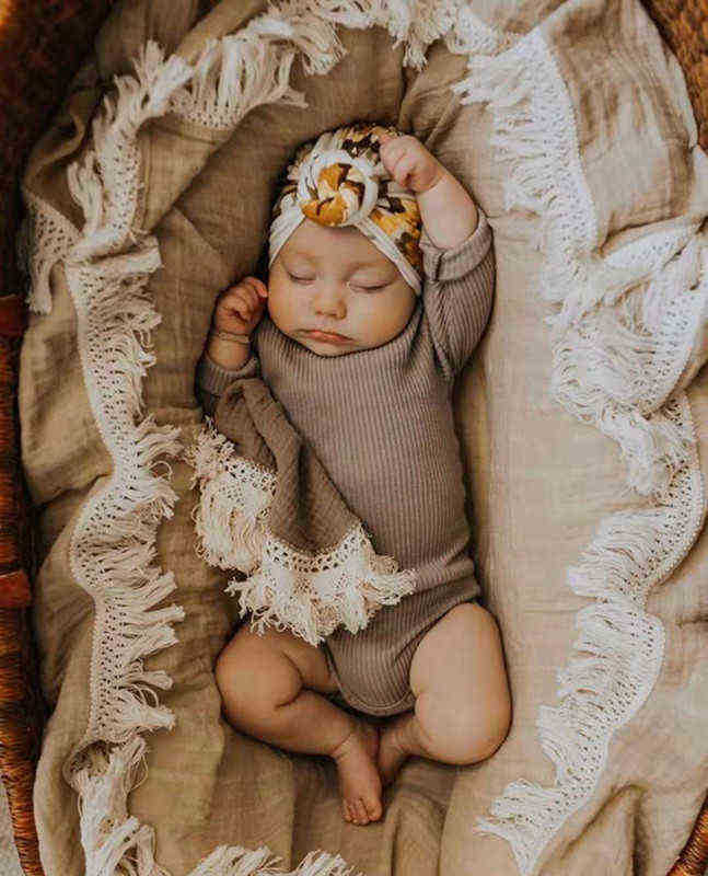 Muslin Diapers Blanket for ldren Bear Print Baby Blankets Newborn Receiving Blanket Bedspread Bedding Summer Baby Comforter L220622