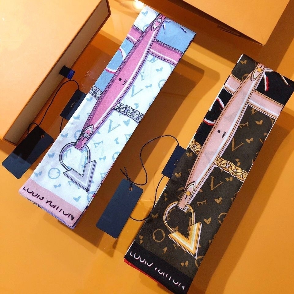Designer Letters Print Floral Silk Scarf Headband for Women Fashion Twill Scarve Long Handle Bag Scarves Shoulder Tote Luggage Ribbon Head Wraps with box