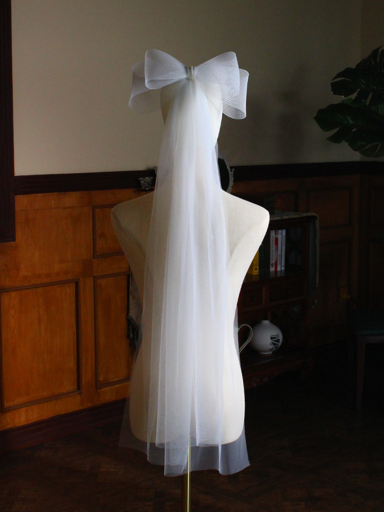Lovely Wedding Veil with Big Bow Bridal Veils Wedding Accessories