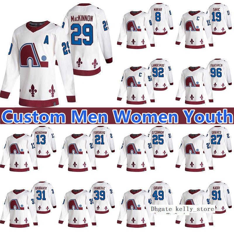Colorado Avalanche Jerseys 2021 Hockey Reverse Retro Quebec Nordiques 8 Cale Makar 29 Nathan MacKinnon 6 Erik Johnson 96 Rantanen 19 sakic, Women's color 1
Colorado Avalanche Jerseys 2021 Hockey Reverse Retro Quebec Nordiques 8 Cale Makar 29 Nathan MacKinnon 6 Erik Johnson 96 Rantanen 19 sakic, Women's color 1