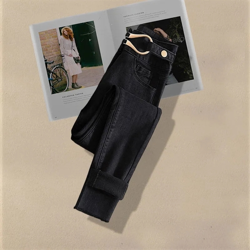 Women's Two Piece Pants Large Spring and Autumn Suit Korean Fashion Two-piece Shirt Top Slim Casual Jeans Set 221130