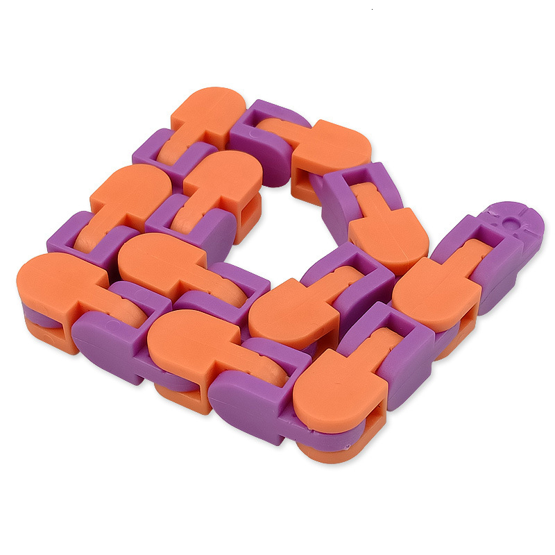 Decompression Toy 24 Knots Wacky Tracks Snap And Click Fidget Antistress Chain For Children Kids Bike Stress Relief Adult Sensory Gifts 221129