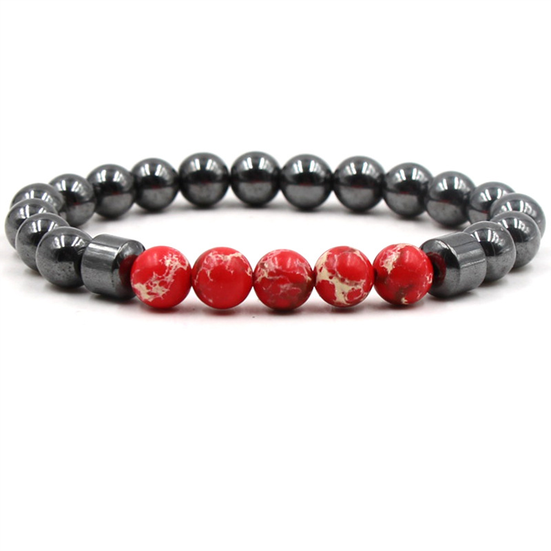 8mm Hematite Imperial Jasper Beads Bracelet Bangles Women Men Bracelets for Women Yoga Jewelry