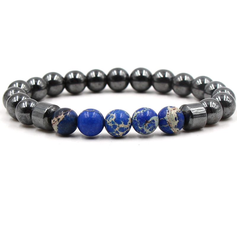8mm Hematite Imperial Jasper Beads Bracelet Bangles Women Men Bracelets for Women Yoga Jewelry