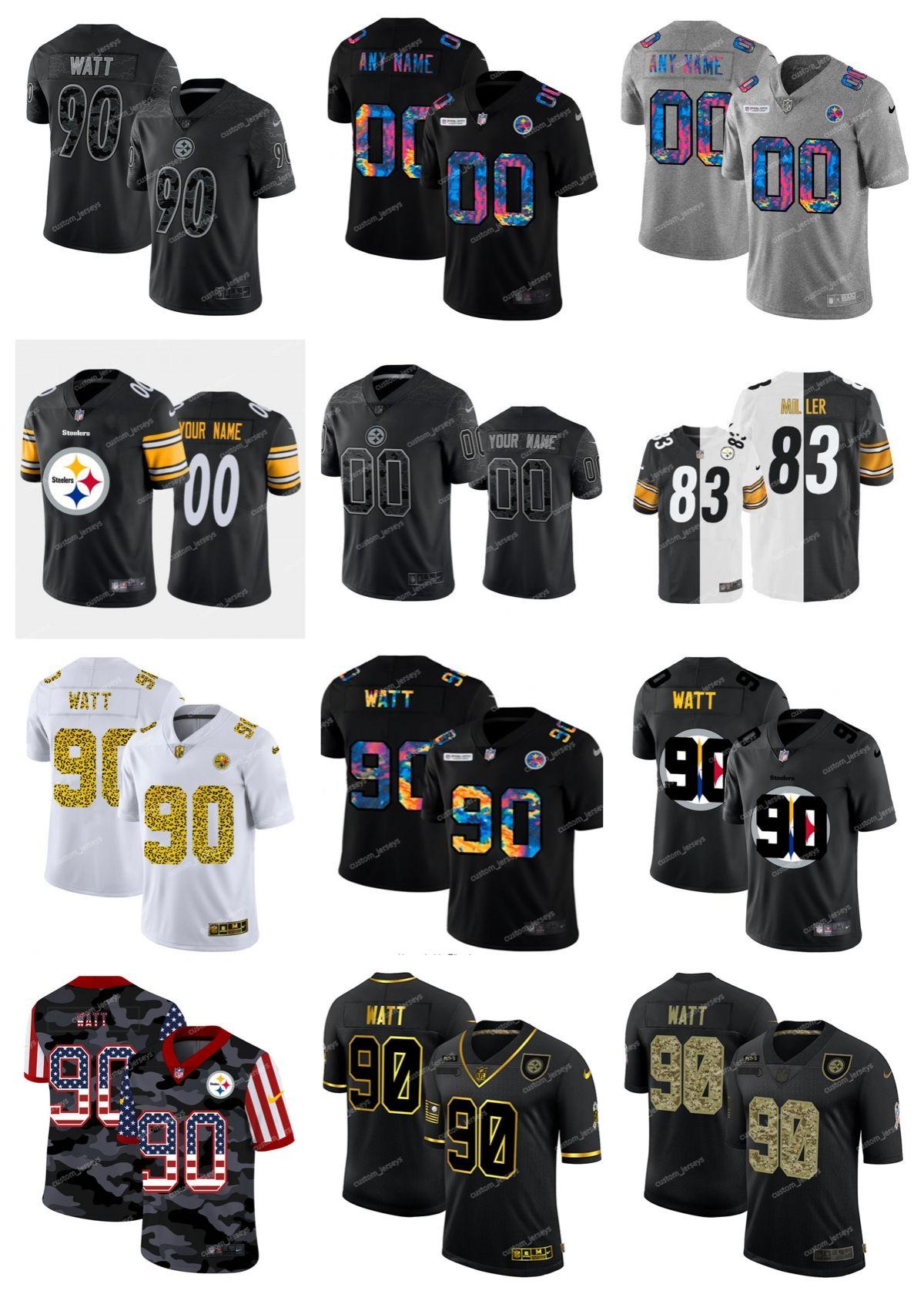 CUSTOM Pittsburgh''Steelers''Men Jersey Women Youth 90 T. J. Watt 83 Miller Custom USA Flag 2022 Black Gold Salute To Service Limited Stitch, 12
CUSTOM Pittsburgh''Steelers''Men Jersey Women Youth 90 T. J. Watt 83 Miller Custom USA Flag 2022 Black Gold Salute To Service Limited Stitch, 12