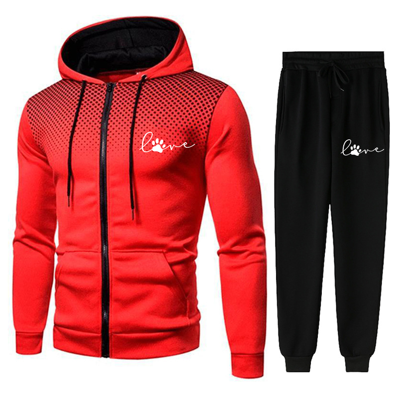 Mens Tracksuits Autumn Winter Tracksuit Set HoodiesSweatpants Fashion Casual Zipper Sportswear Streetwear Male Jackets Plus Size 221130wtt