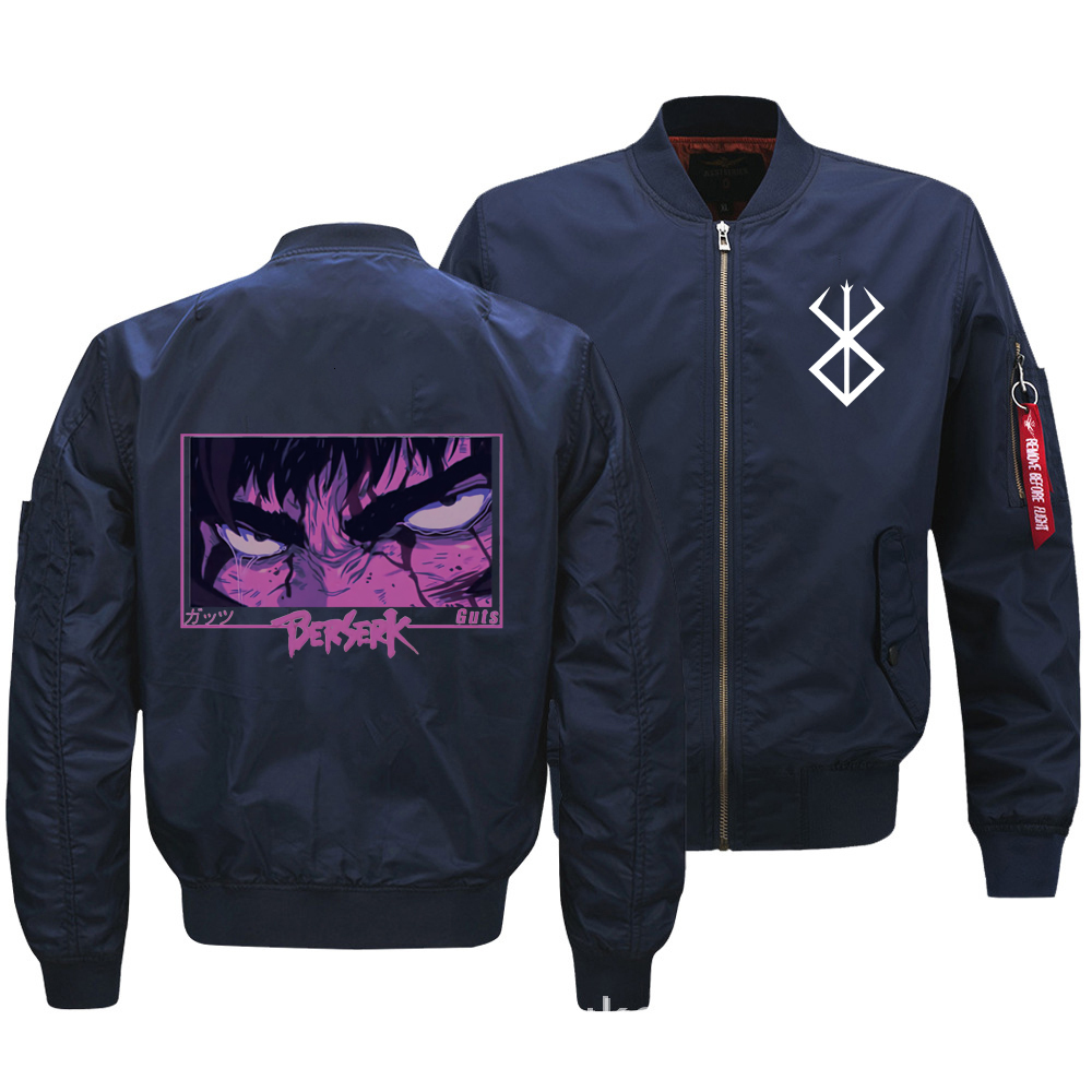 Mens Jackets MA1 Flight Bomber Jacket for Men Anime Berserk Print Casual Baseball Varsity College Pilot Waterproof Winter Coat Male 221129