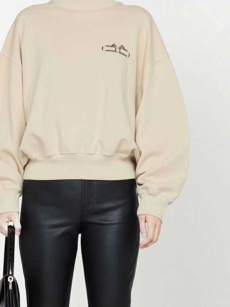 23 Anine Bing Femmes Mode Coton Classique Sweat Ab Serpent Lettre Boucle Bouton Imprimer Sweat À Capuche Polaire Col Rond Sportshirt Tops