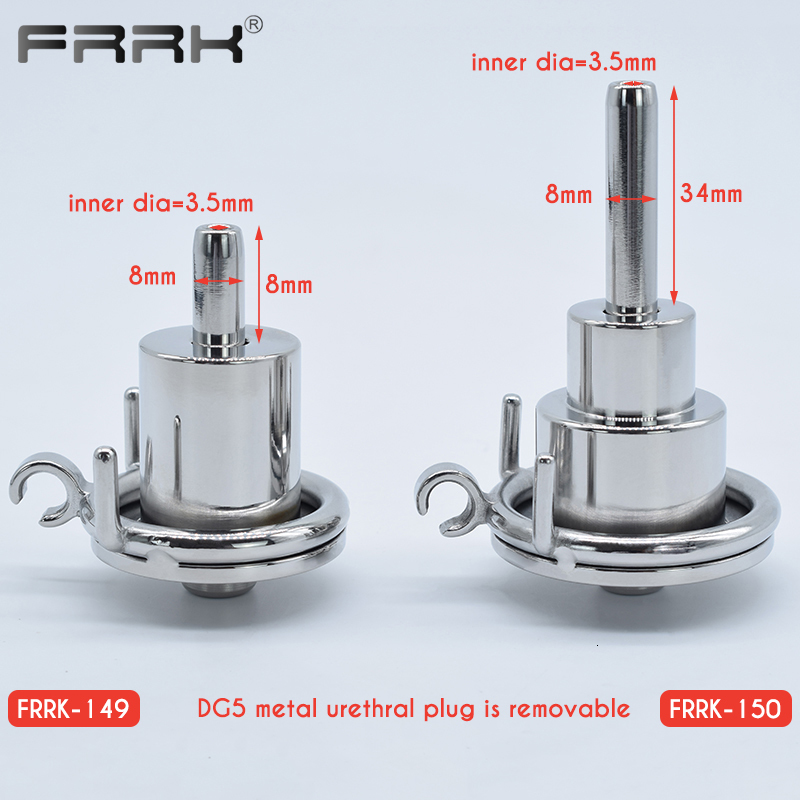 Cockrings FRRK Inverted Plugged Cylinder Chastity Cage with Bondage Belt for Couple Stainless Steel Cock Penis Rings Adults Sex Toys Shop 221130