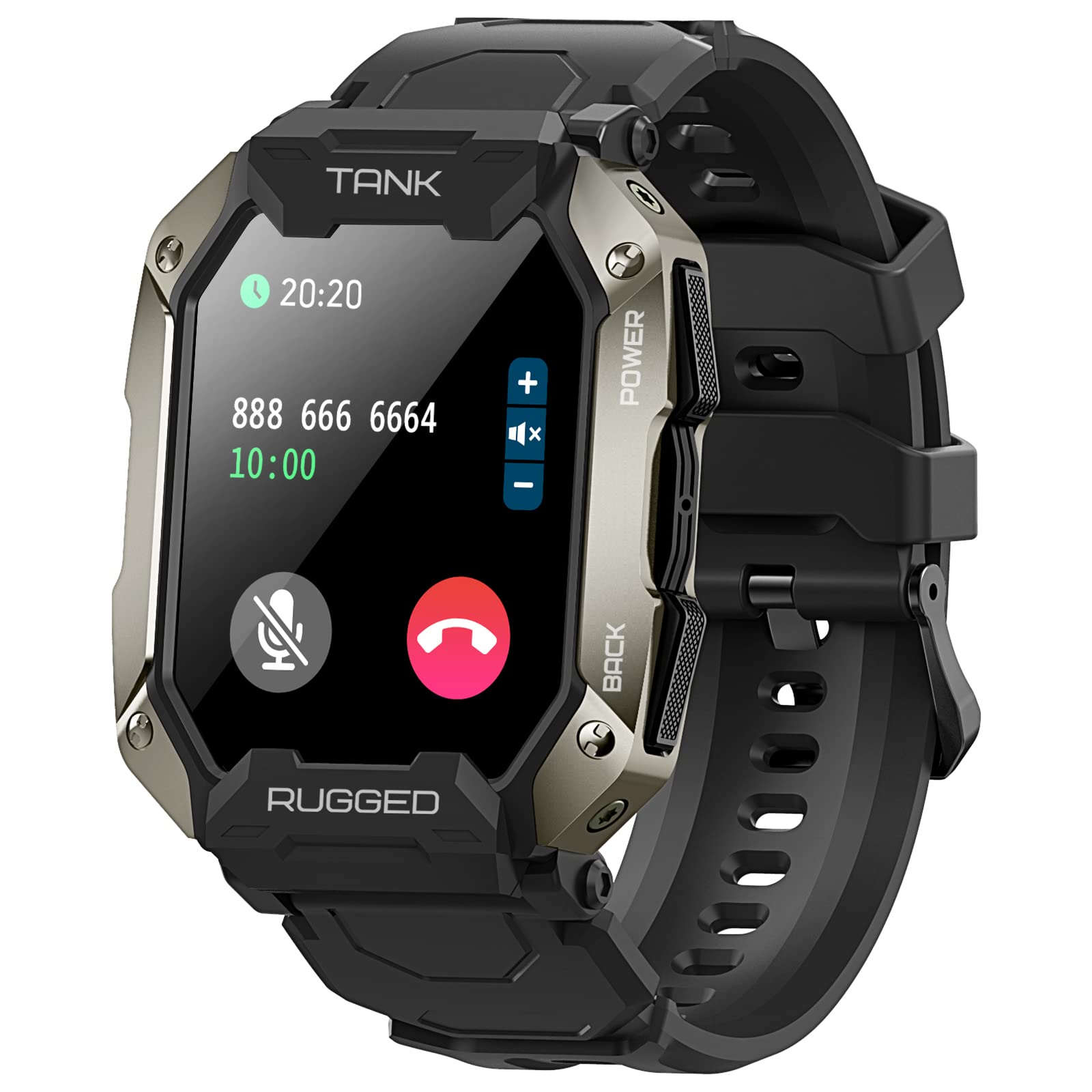 5ATM Waterproof Smart watch with call function compatible with Android and iOS, Black
5ATM Waterproof Smart watch with call function compatible with Android and iOS, Black