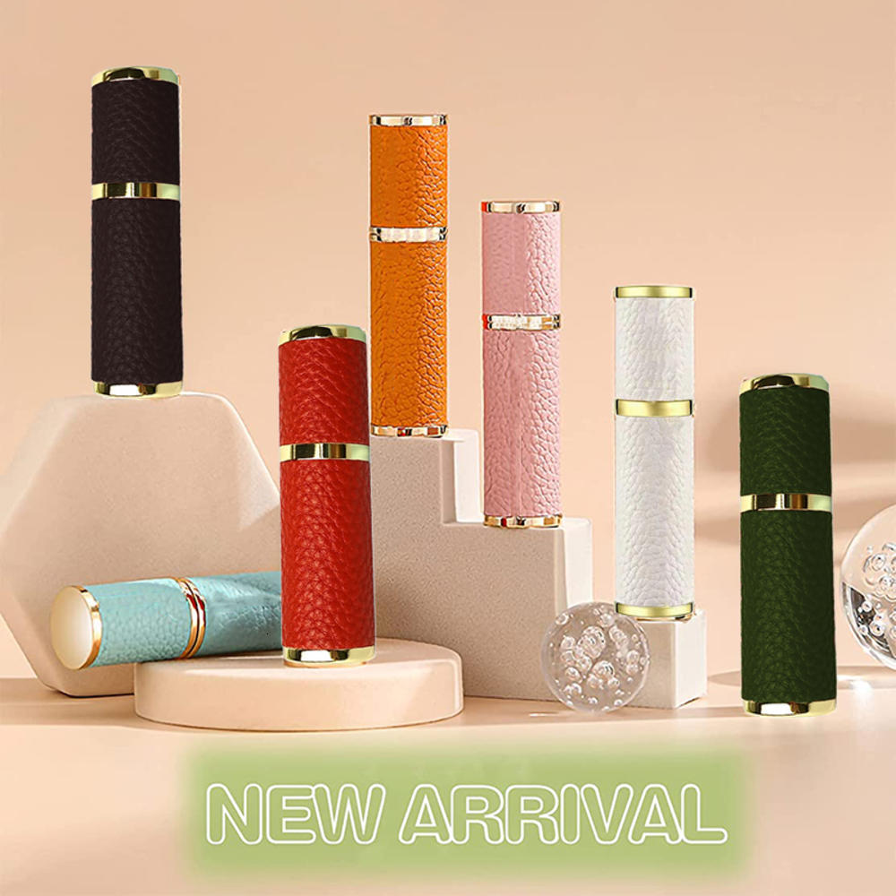 Perfume Bottle 5ml Leather Refillable Atomizer For Travel Spray With Ultral Fine Mist Fragrance Container 221130