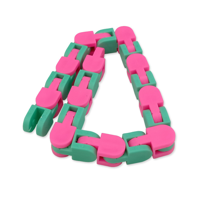 Decompression Toy 24 Knots Wacky Tracks Snap And Click Fidget Antistress Chain For Children Kids Bike Stress Relief Adult Sensory Gifts 221129