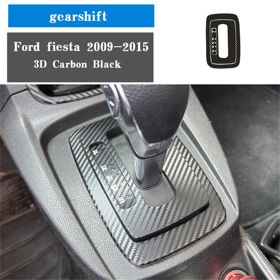 Car Tyre Carbon Fiber For Ford Fiesta 2009-2015 Car Film Interior Stickers Center funny car sticker Console Gear Dashboard Air Door Handle Lift Panel 