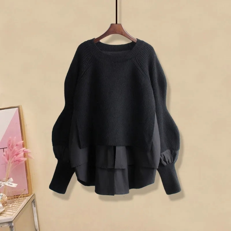 Women's Two Piece Pants Large Spring and Autumn Suit Korean Fashion Two-piece Shirt Top Slim Casual Jeans Set 221130