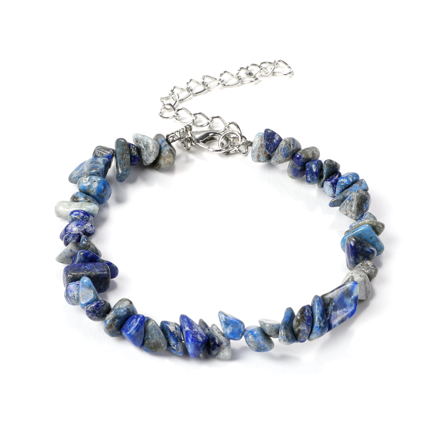 Natural Gem Stone Beaded Bracelets Irregular Amethyst Fluorite Crystal Chip Bracelet Bangles Quartz Wristband for Women