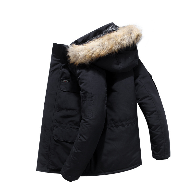 Mens Down Parkas Winter White Duck Male Casual Thick Warm Puffer Jacket Big Fur Hooded Windbreaker Jackets Detachable Hat Coats 221129