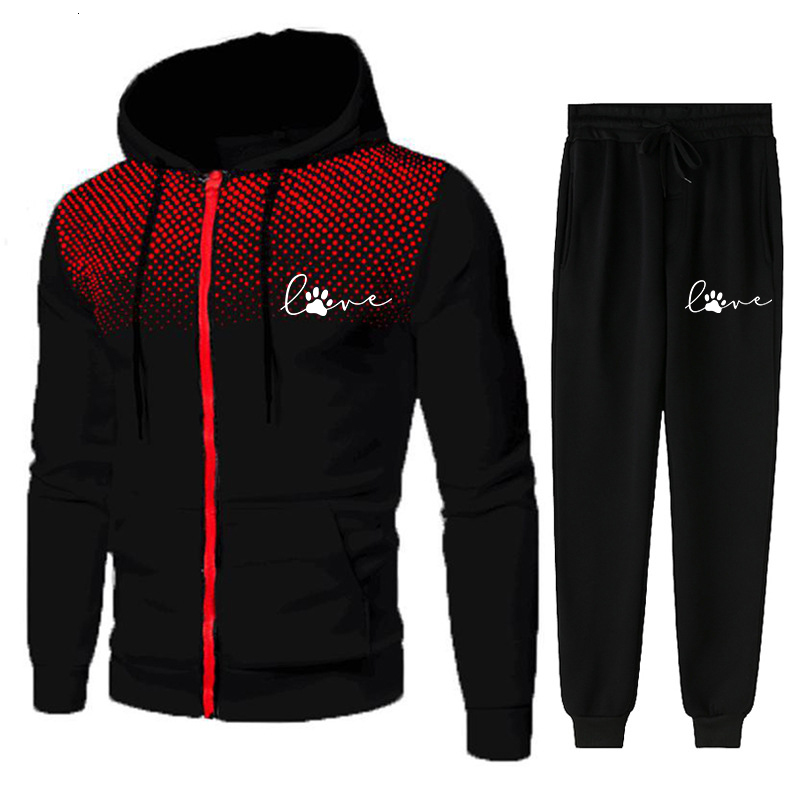 Mens Tracksuits Autumn Winter Tracksuit Set HoodiesSweatpants Fashion Casual Zipper Sportswear Streetwear Male Jackets Plus Size 221130wtt