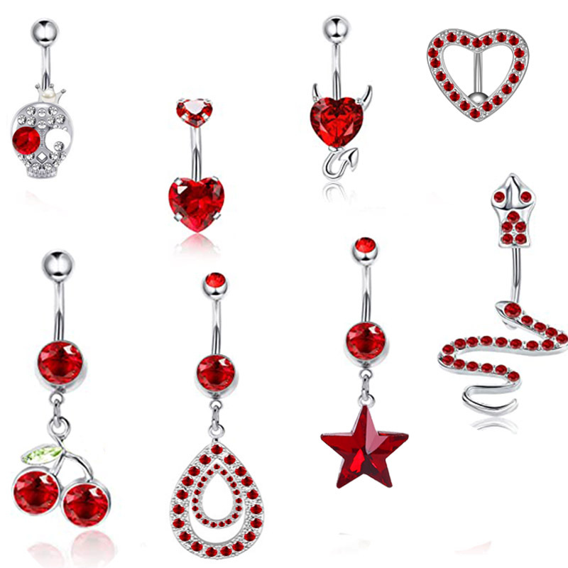 8pcs/set Bell Button Rings for Women Red Crystal Zircon Love Heart Snake Long Dangling Stainless Steel Crystal Navel Ring
8pcs/set Bell Button Rings for Women Red Crystal Zircon Love Heart Snake Long Dangling Stainless Steel Crystal Navel Ring