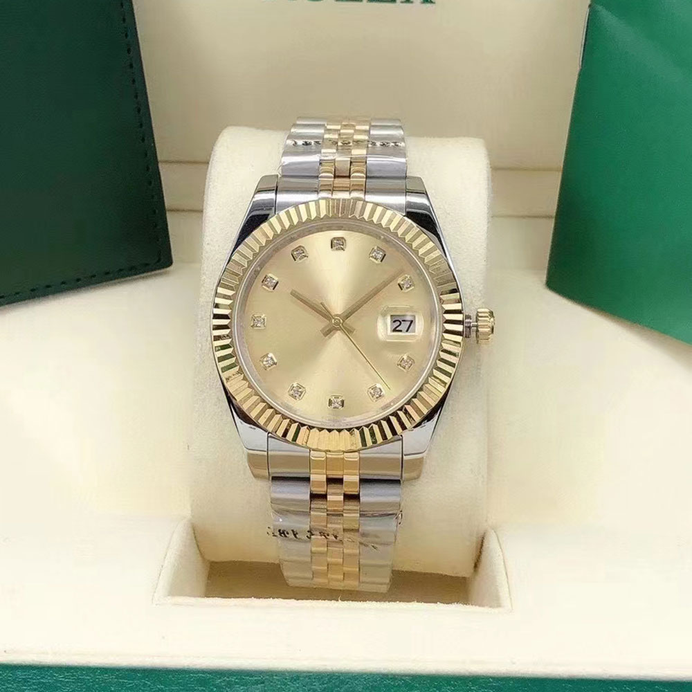 Classic Gold Mens Watch Automatic Mechanical Watches 36mm 40mm Folding Clasp Diamond-Set Surface Womens Luxury Wristwatch Gift first wristwatch ever made, Color 1 gold and silver strap
Classic Gold Mens Watch Automatic Mechanical Watches 36mm 40mm Folding Clasp Diamond-Set Surface Womens Luxury Wristwatch Gift first wristwatch ever made, Color 1 gold and silver strap