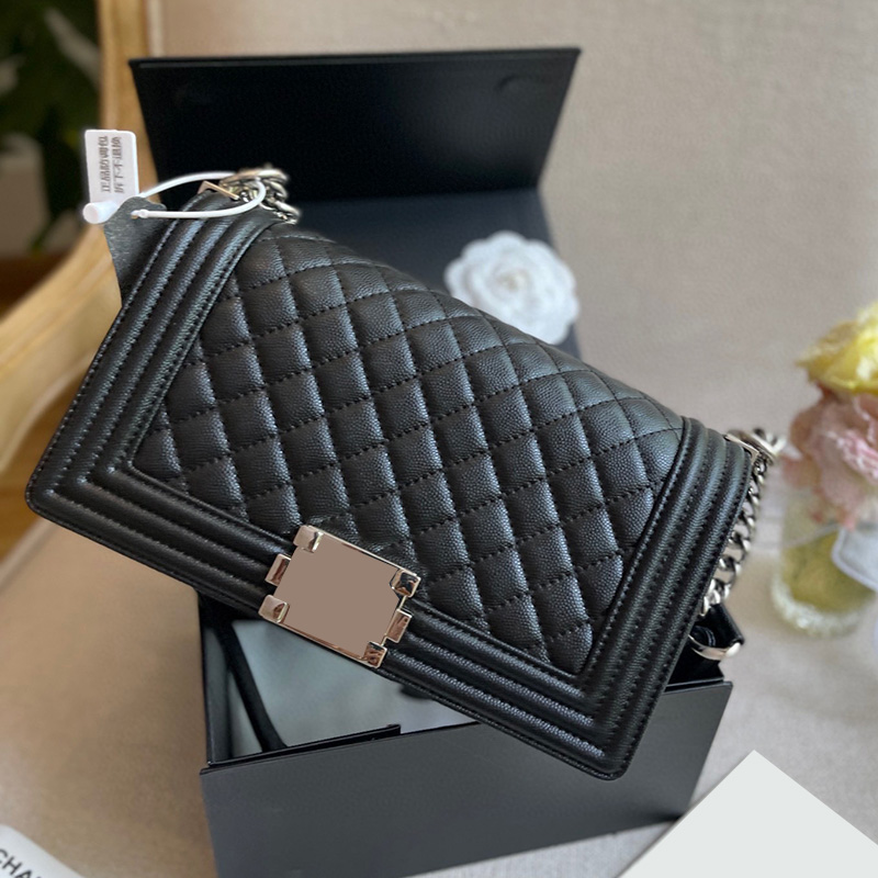 Womens Designer Iridescent Pearly Boy Quilted Bags Cross Body Shoulder Purse With Silver Metal Hardware Adjustable Strap Crossbody Outdoor Sacoche Handbags 25CM