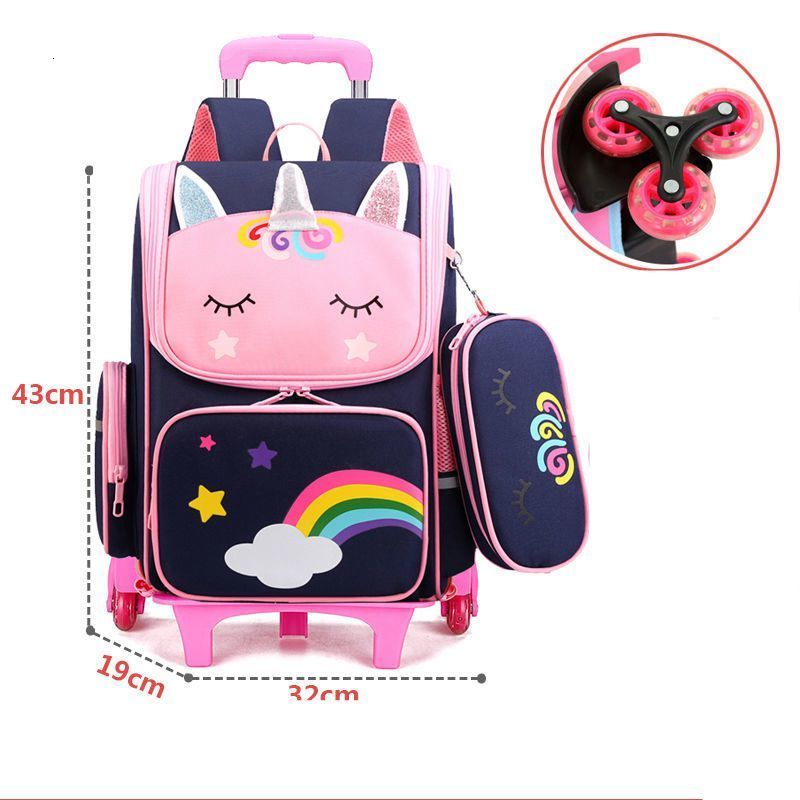 Backpacks School Wheeled bag set for girls Trolley Bag with Wheels school Rolling s Kids Bacpack 221129