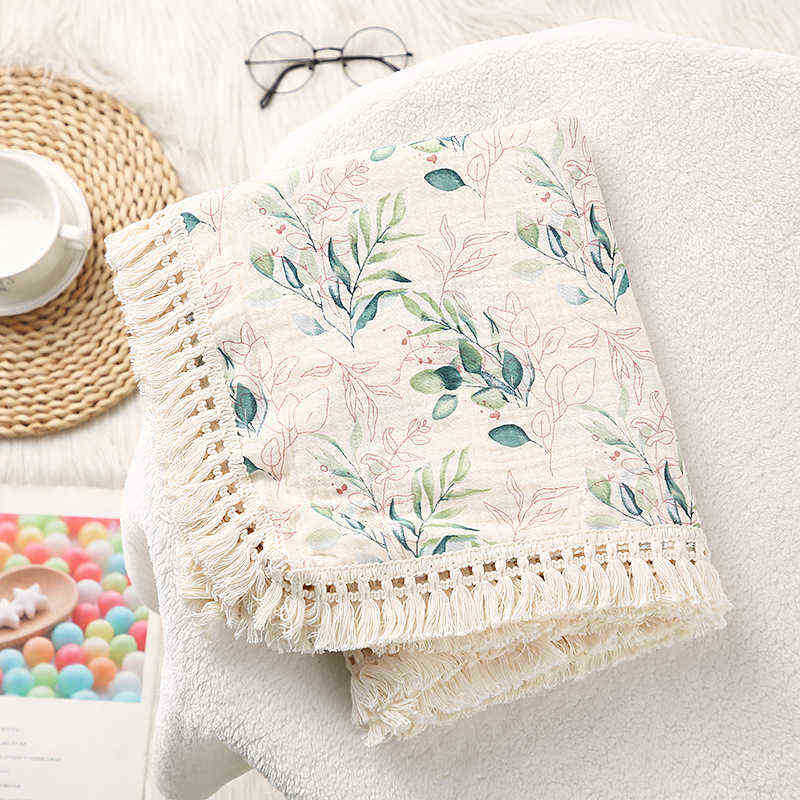Muslin Diapers Blanket for ldren Bear Print Baby Blankets Newborn Receiving Blanket Bedspread Bedding Summer Baby Comforter L220622