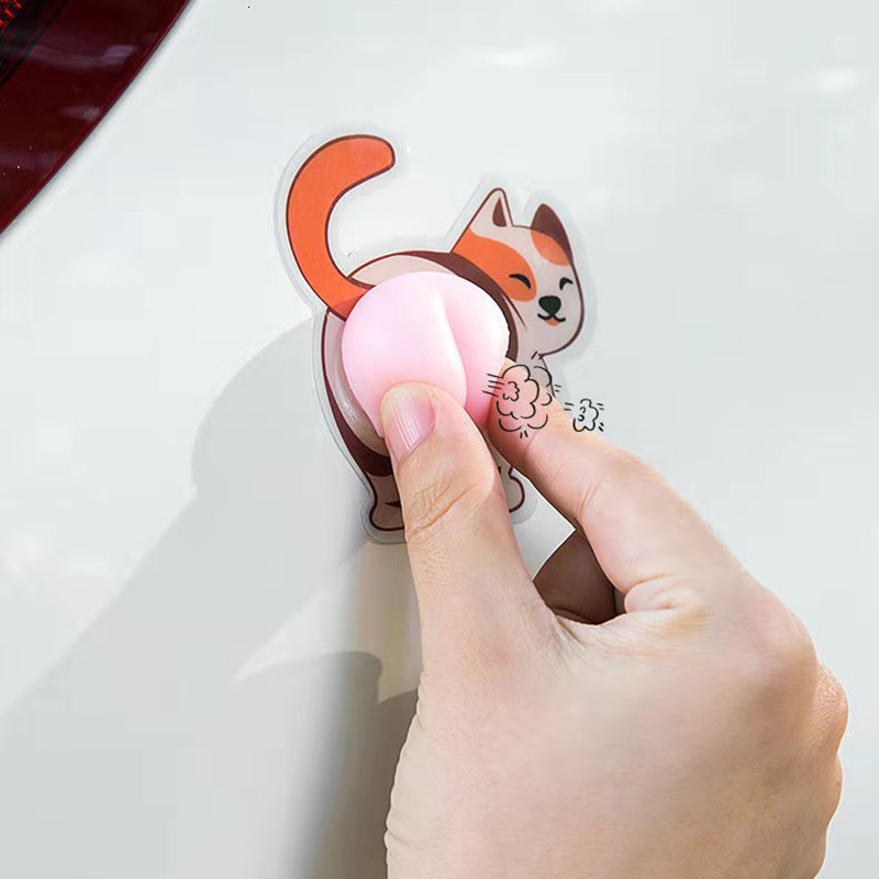 Decompression Toy 4Pcs Cute Peach White Bear Cat Pig Dog Butt Squeeze Fidget Soft Squishy Stress Relief Novelty Kids Adults DIY Bumper Sticker 221129